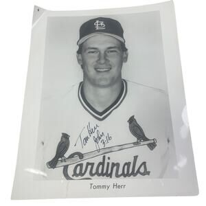 Vintage 1980s Tommy Tom Herr St Louis Baseball Cardinals Signed John 3:16 Photo